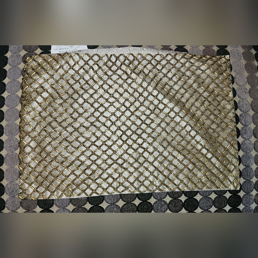 PIER 1 Gold Beaded Accent Pillow Case